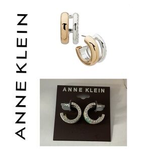 🐘🐘 Anne Klein Double Row Hoop Earrings